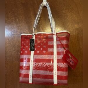 Ed Hardy Red and White Stars Tote
